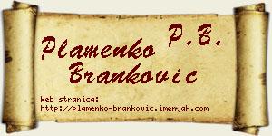 Plamenko Branković vizit kartica